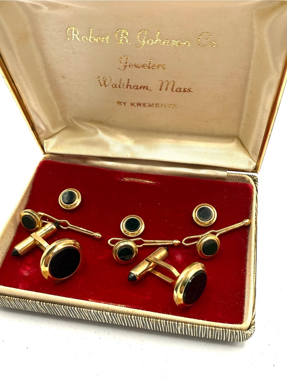 Vintage Krementz 14k Gold Overlay BCufflink and Stud Set -